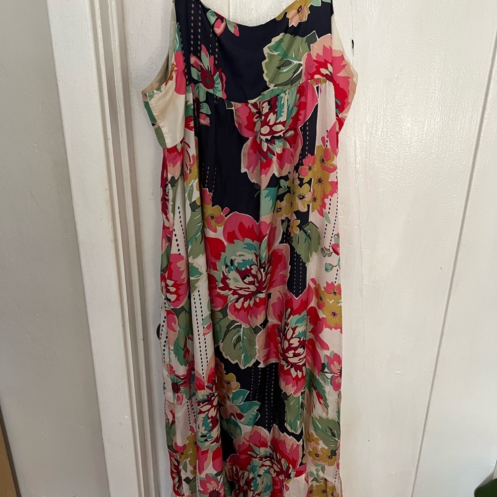 Johnny Was Maxi 100% silk maxi button up dress. SZ 2X Measurements in pictures. - Picture 4 of 7